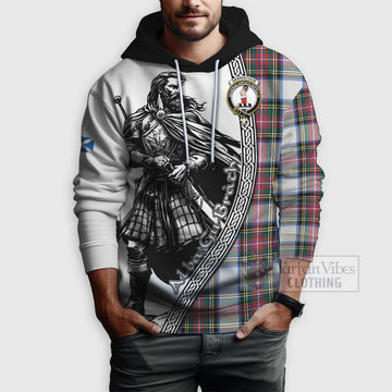 Dennistoun Tartan Clan Crest Hoodie with Highlander Warrior Celtic Style - Tartan Vibes Clothing