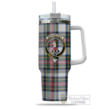 Dennistoun Tartan Tumbler with Handle with Family Crest - Tartan Vibes Clothing
