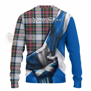 Dennistoun Tartan Knitted Sweater with Family Crest Scotland Patriotic Style - Tartan Vibes Clothing