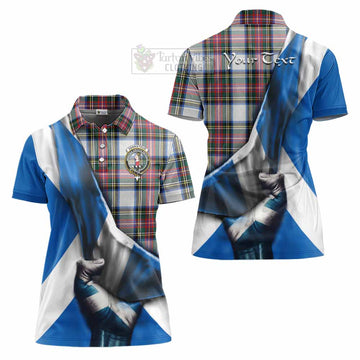 Dennistoun Tartan Women's Polo Shirt with Family Crest Scotland Patriotic Style - Tartan Vibes Clothing