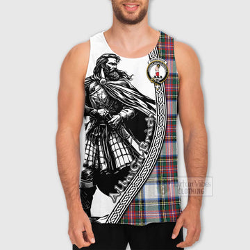 Dennistoun Tartan Clan Crest Men's Tank Top with Highlander Warrior Celtic Style - Tartan Vibes Clothing