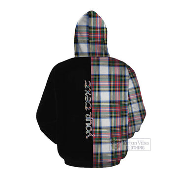 Dennistoun Tartan Cotton Hoodie with Family Crest and Half Of Me Style Pullover Hoodie - Tartan Vibes Clothing