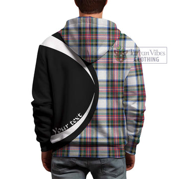 Dennistoun Tartan Hoodie with Family Crest Circle Style - Tartan Vibes Clothing