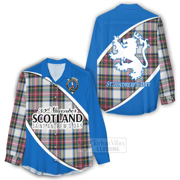 Dennistoun Family Crest Tartan Women's Casual Shirt Celebrate Saint Andrew's Day in Style - Tartan Vibes Clothing