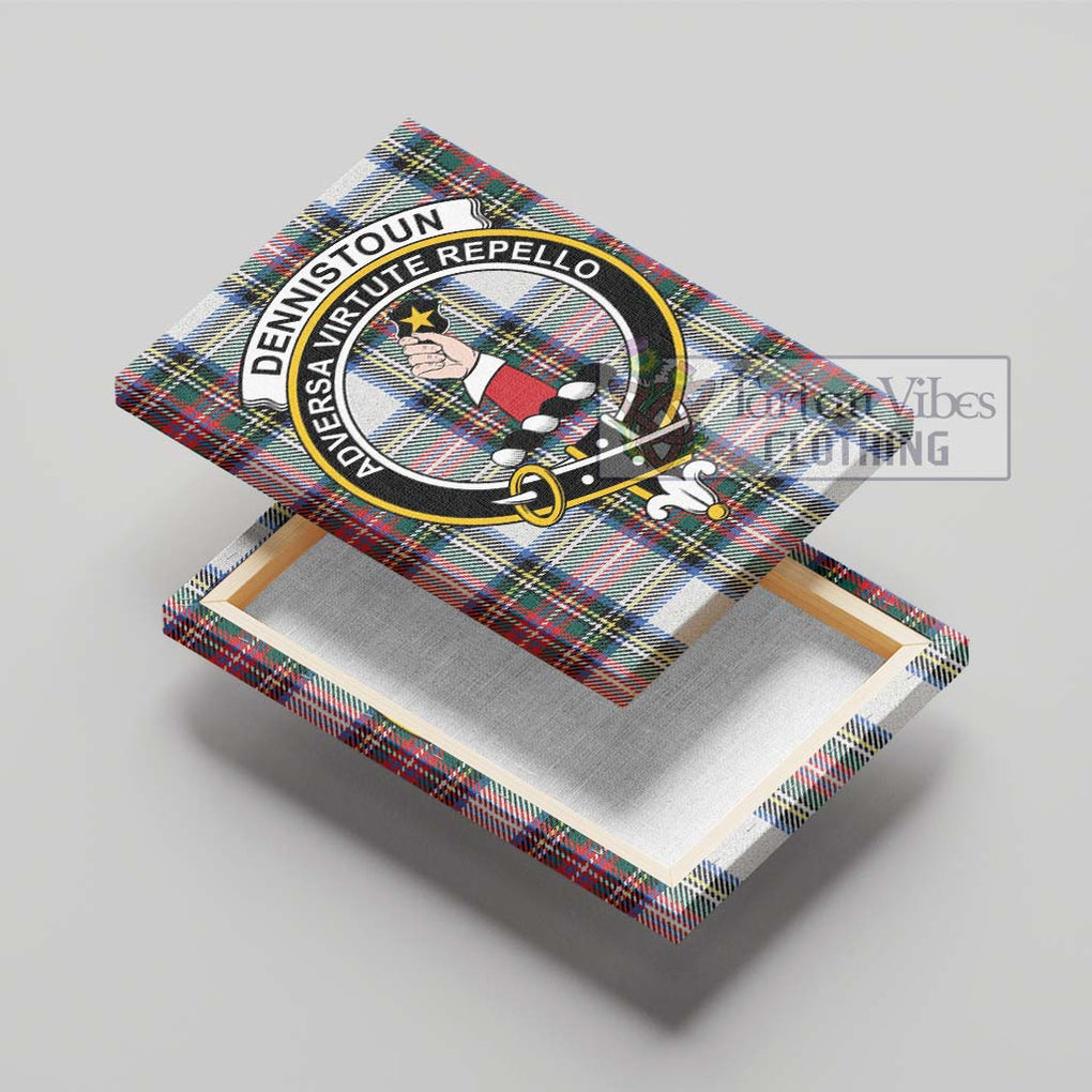 Dennistoun Tartan Canvas Print Wall Art with Family Crest - Tartan Vibes Clothing