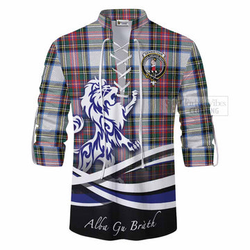 Dennistoun Tartan Ghillie Kilt Shirt with Alba Gu Brath Regal Lion Emblem - Tartan Vibes Clothing