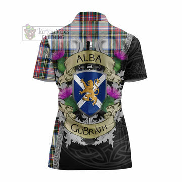 Dennistoun Tartan Family Crest Women's Polo Shirt Lion Rampant Royal Thistle Shield Celtic Inspired - Tartan Vibes Clothing