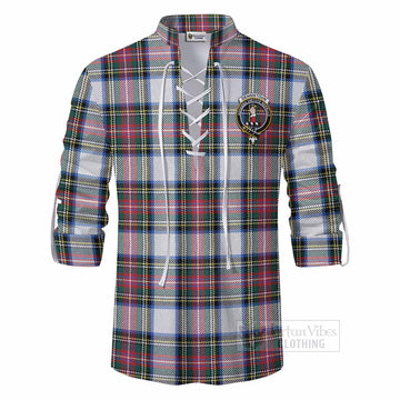 Dennistoun Tartan Ghillie Kilt Shirt with Family Crest DNA In Me Style - Tartan Vibes Clothing