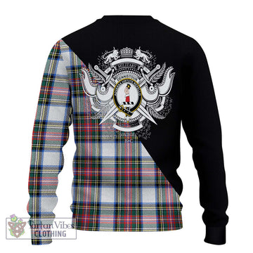 Dennistoun Tartan Ugly Sweater with Family Crest and Military Logo Style - Tartan Vibes Clothing