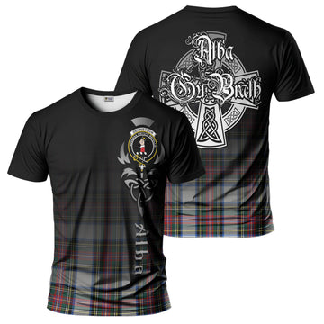 Dennistoun Tartan T-Shirt Featuring Alba Gu Brath Family Crest Celtic Inspired - Tartan Vibes Clothing
