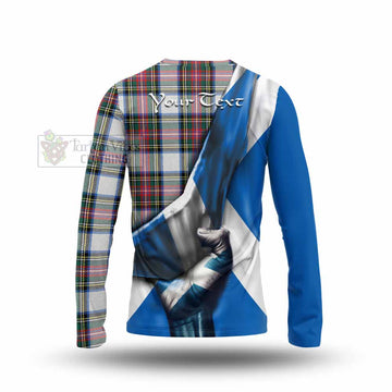 Dennistoun Tartan Long Sleeve T-Shirt with Family Crest Scotland Patriotic Style - Tartan Vibes Clothing