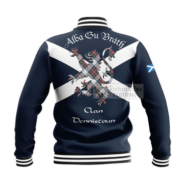 Dennistoun Tartan Lion Rampant Baseball Jacket Proudly Display Your Heritage with Alba Gu Brath and Clan Name - Tartan Vibes Clothing