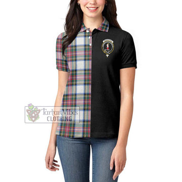 Dennistoun Tartan Women's Polo Shirt with Family Crest and Half Of Me Style - Tartan Vibes Clothing