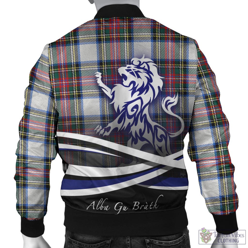 Dennistoun Tartan Bomber Jacket with Alba Gu Brath Regal Lion Emblem - Tartan Vibes Clothing