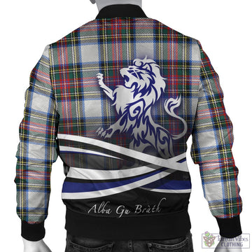 Dennistoun Tartan Bomber Jacket with Alba Gu Brath Regal Lion Emblem - Tartan Vibes Clothing