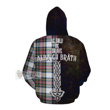 Dennistoun Tartan Family Crest Cotton Hoodie Alba Gu Brath Be Brave Lion Ancient Style Pullover Hoodie - Tartan Vibes Clothing