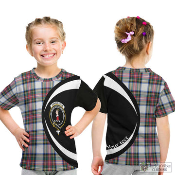 Dennistoun Tartan Kid T-Shirt with Family Crest Circle Style - Tartan Vibes Clothing