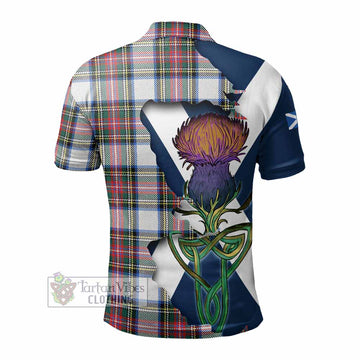 Dennistoun Tartan Family Crest Polo Shirt Scottish Thistle Celtic Inspired - Tartan Vibes Clothing