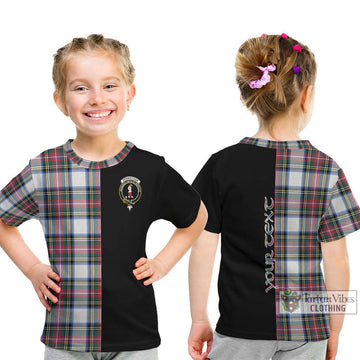 Dennistoun Tartan Kid T-Shirt with Family Crest and Half Of Me Style - Tartan Vibes Clothing