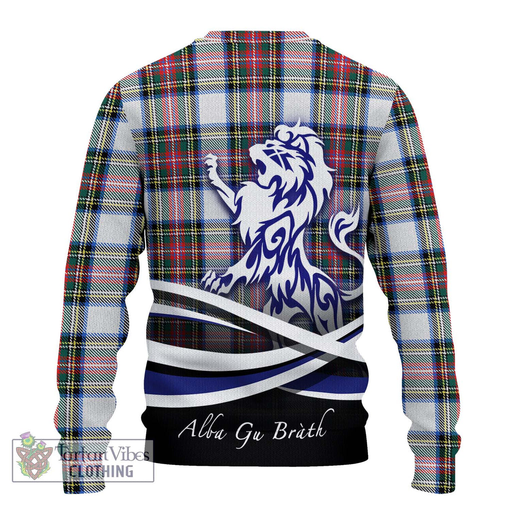 Dennistoun Tartan Ugly Sweater with Alba Gu Brath Regal Lion Emblem - Tartan Vibes Clothing