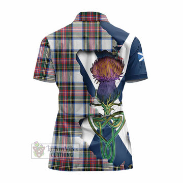 Dennistoun Tartan Family Crest Women's Polo Shirt Scottish Thistle Celtic Inspired - Tartan Vibes Clothing