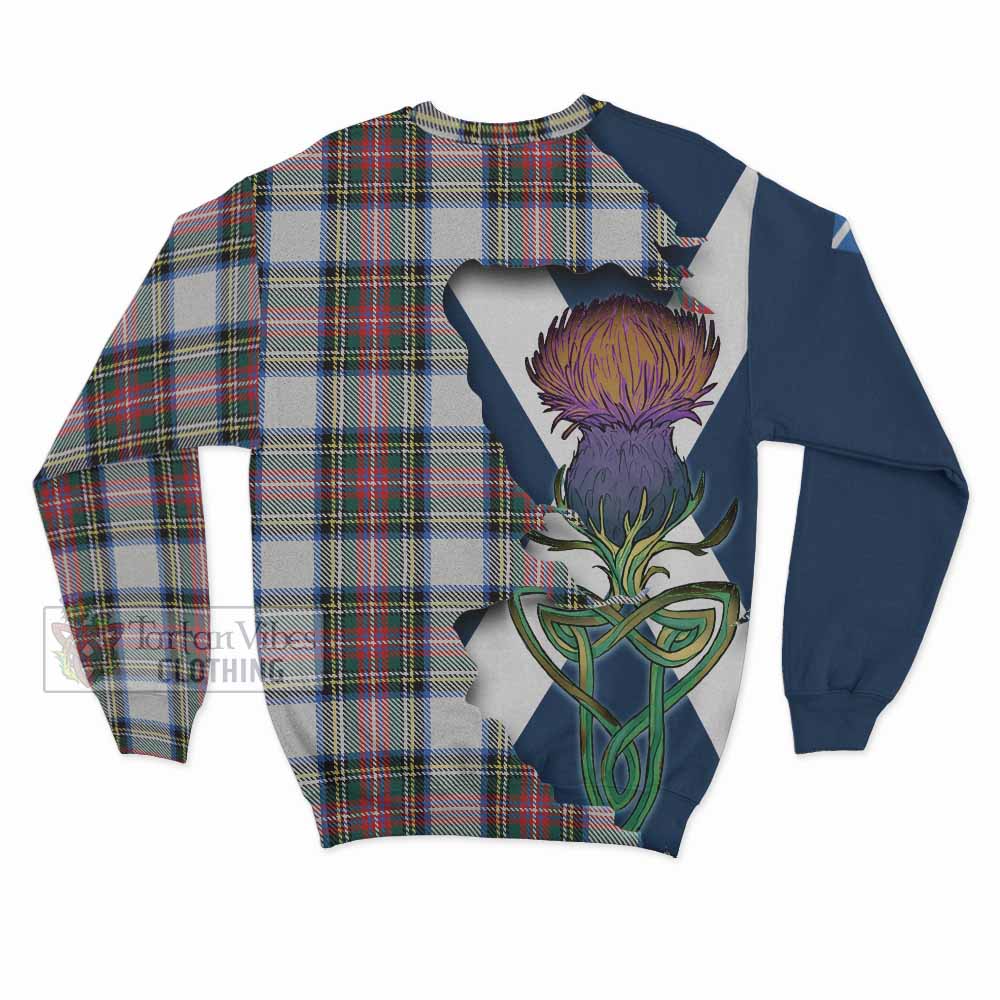 Dennistoun Tartan Family Crest Sweatshirt Scottish Thistle Celtic Inspired - Tartan Vibes Clothing