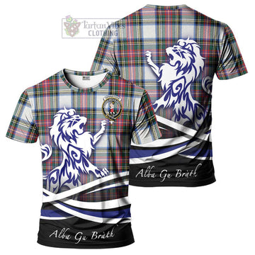 Dennistoun Tartan Cotton T-shirt with Alba Gu Brath Regal Lion Emblem Women's Shirt - Tartan Vibes Clothing