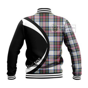 Dennistoun Tartan Baseball Jacket with Family Crest Circle Style - Tartan Vibes Clothing
