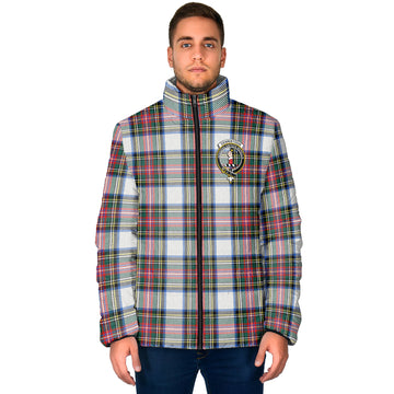 Dennistoun Tartan Padded Jacket with Family Crest - Tartan Vibes Clothing