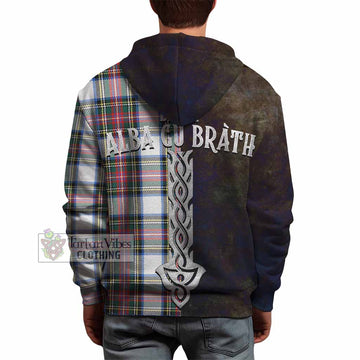 Dennistoun Tartan Family Crest Hoodie Alba Gu Brath Be Brave Lion Ancient Style - Tartan Vibes Clothing