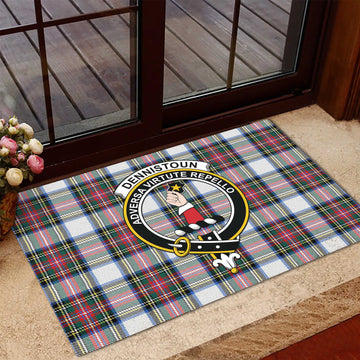 Dennistoun Tartan Rubber Doormat with Family Crest - Tartan Vibes Clothing