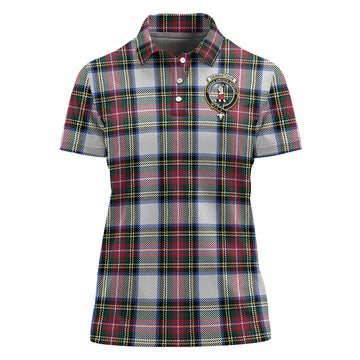 Dennistoun Tartan Polo Shirt with Family Crest For Women - Tartan Vibes Clothing