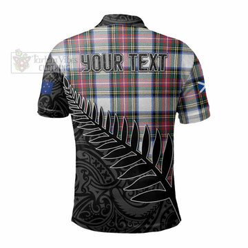 Dennistoun Crest Tartan Polo Shirt with New Zealand Silver Fern Half Style - Tartan Vibes Clothing