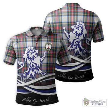 Dennistoun Tartan Polo Shirt with Alba Gu Brath Regal Lion Emblem
