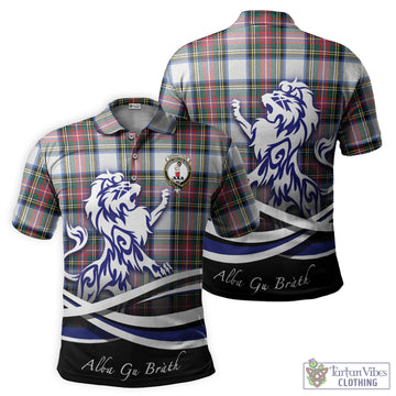 Dennistoun Tartan Polo Shirt with Alba Gu Brath Regal Lion Emblem - Tartan Vibes Clothing