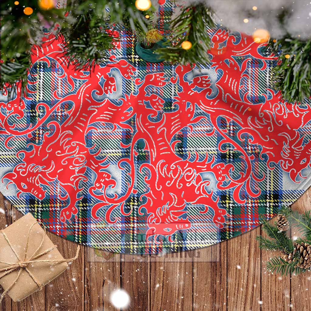 Dennistoun Tartan Christmas Tree Skirt Lion Rampant Style - Tartan Vibes Clothing