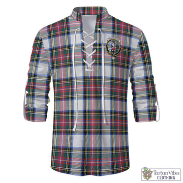 Dennistoun Tartan Men's Scottish Traditional Jacobite Ghillie Kilt Shirt with Family Crest - Tartan Vibes Clothing