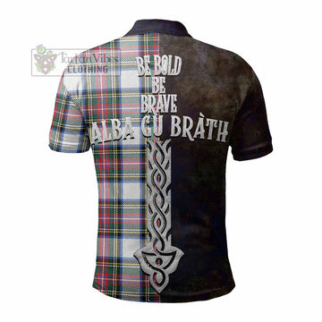 Dennistoun Tartan Family Crest Polo Shirt Alba Gu Brath Be Brave Lion Ancient Style - Tartan Vibes Clothing