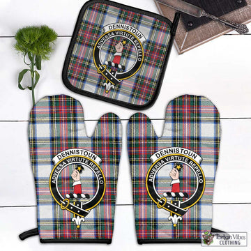 Dennistoun Tartan Combo Oven Mitt & Pot-Holder with Family Crest - Tartan Vibes Clothing