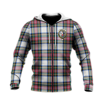Dennistoun Tartan Knitted Hoodie with Family Crest Unisex Knitted Zip Hoodie - Tartan Vibes Clothing