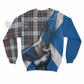 Dennistoun Tartan Sweatshirt with Family Crest Scotland Patriotic Style - Tartan Vibes Clothing