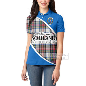 Dennistoun Family Crest Tartan Women's Polo Shirt Celebrate Saint Andrew's Day in Style - Tartan Vibes Clothing