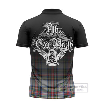 Dennistoun Tartan Zipper Polo Shirt Featuring Alba Gu Brath Family Crest Celtic Inspired - Tartan Vibes Clothing