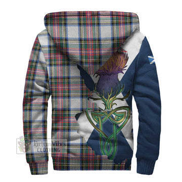 Dennistoun Tartan Family Crest Sherpa Hoodie Scottish Thistle Celtic Inspired - Tartan Vibes Clothing