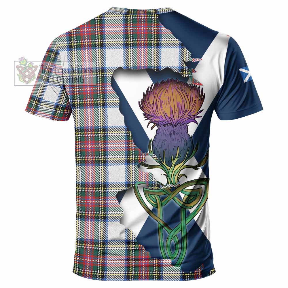 Dennistoun Tartan Family Crest T-Shirt Scottish Thistle Celtic Inspired - Tartan Vibes Clothing