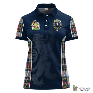 Dennistoun Tartan Women's Polo Shirt with Family Crest and Lion Rampant Vibes Sport Style
