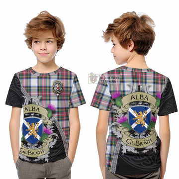 Dennistoun Tartan Family Crest Kid T-Shirt Lion Rampant Royal Thistle Shield Celtic Inspired - Tartan Vibes Clothing