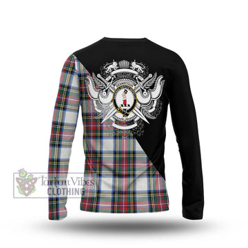 Dennistoun Tartan Long Sleeve T-Shirt with Family Crest and Military Logo Style - Tartan Vibes Clothing