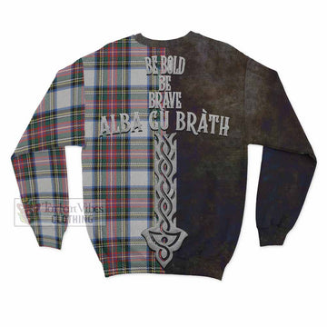 Dennistoun Tartan Family Crest Sweatshirt Alba Gu Brath Be Brave Lion Ancient Style - Tartan Vibes Clothing