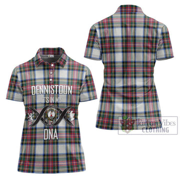 Dennistoun Tartan Women's Polo Shirt with Family Crest DNA In Me Style - Tartan Vibes Clothing